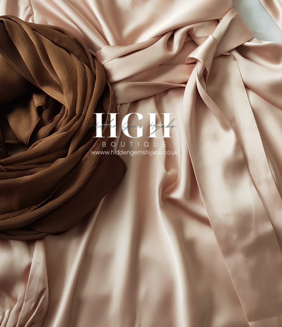 Satin Crinkle Hijab | Toffee