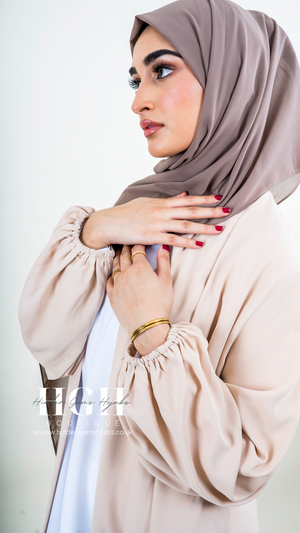 Habiba Open Abaya | Light beige