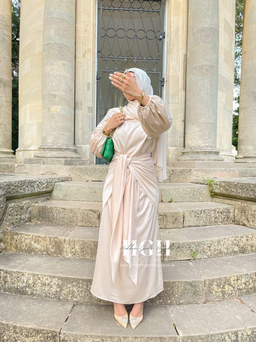 Satin wrap two piece dress 6 Colours Hidden Gems Hijabs