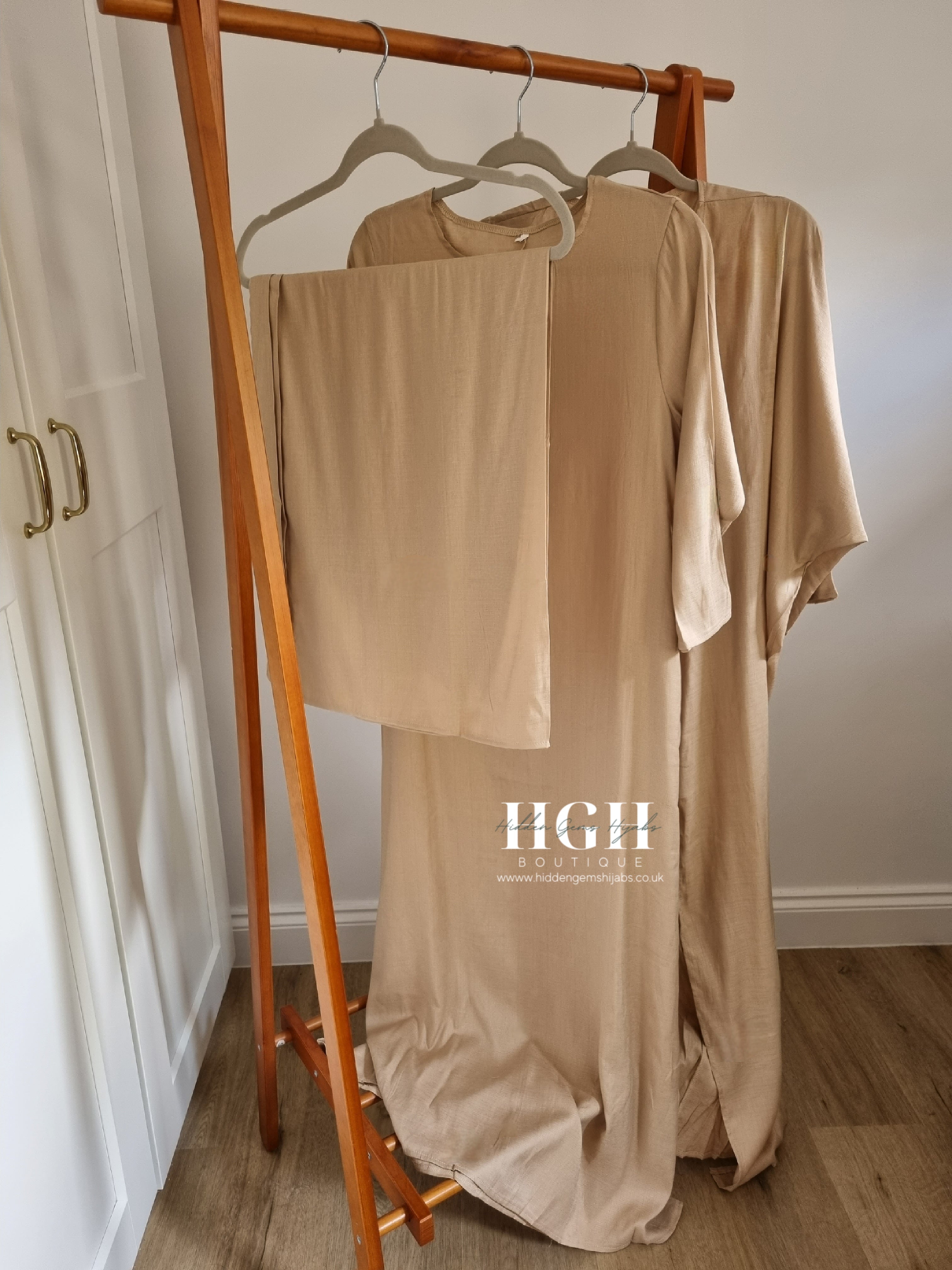 Sale 3 piece Linen Abaya set | 4 Colours