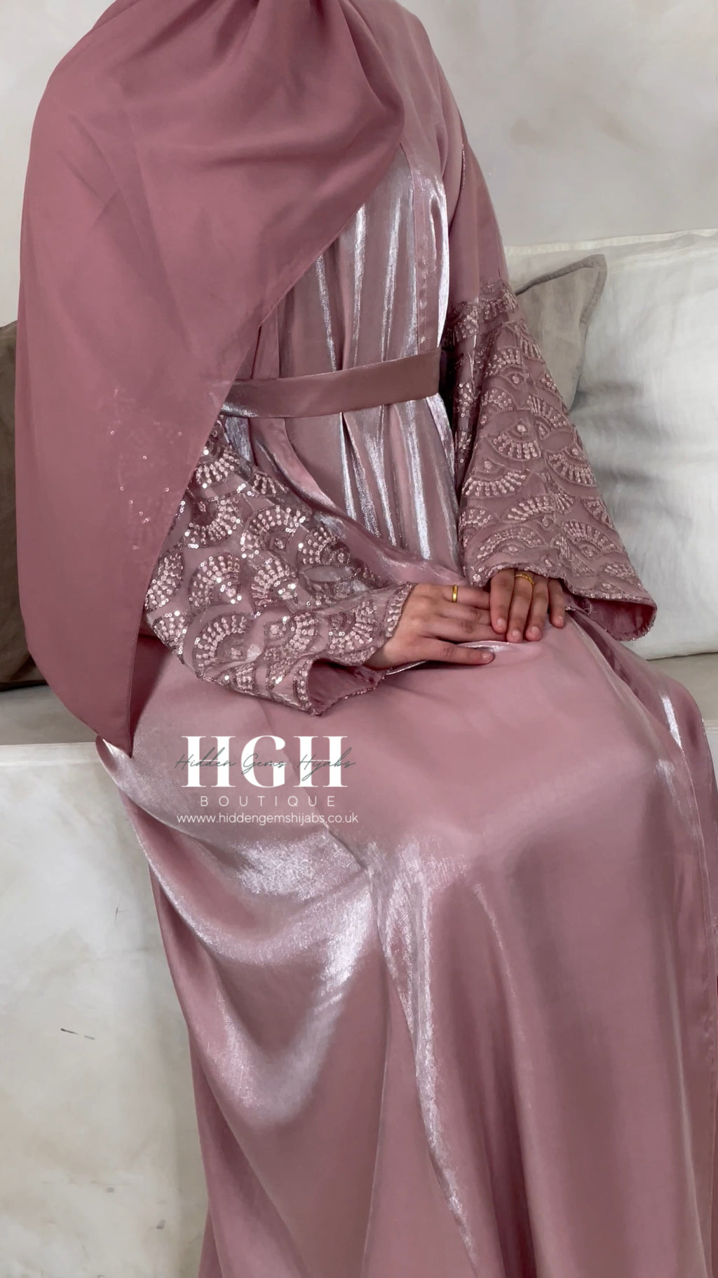 Sale Rose Lace Organza Abaya