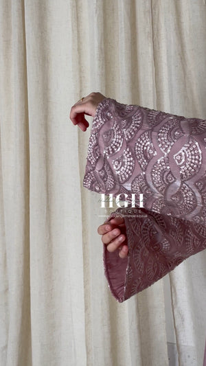Sale Rose Lace Organza Abaya