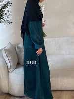 Cuffed sleeve closed Abaya |Forest Green