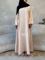 Cuffed sleeve closed Abaya |Cream