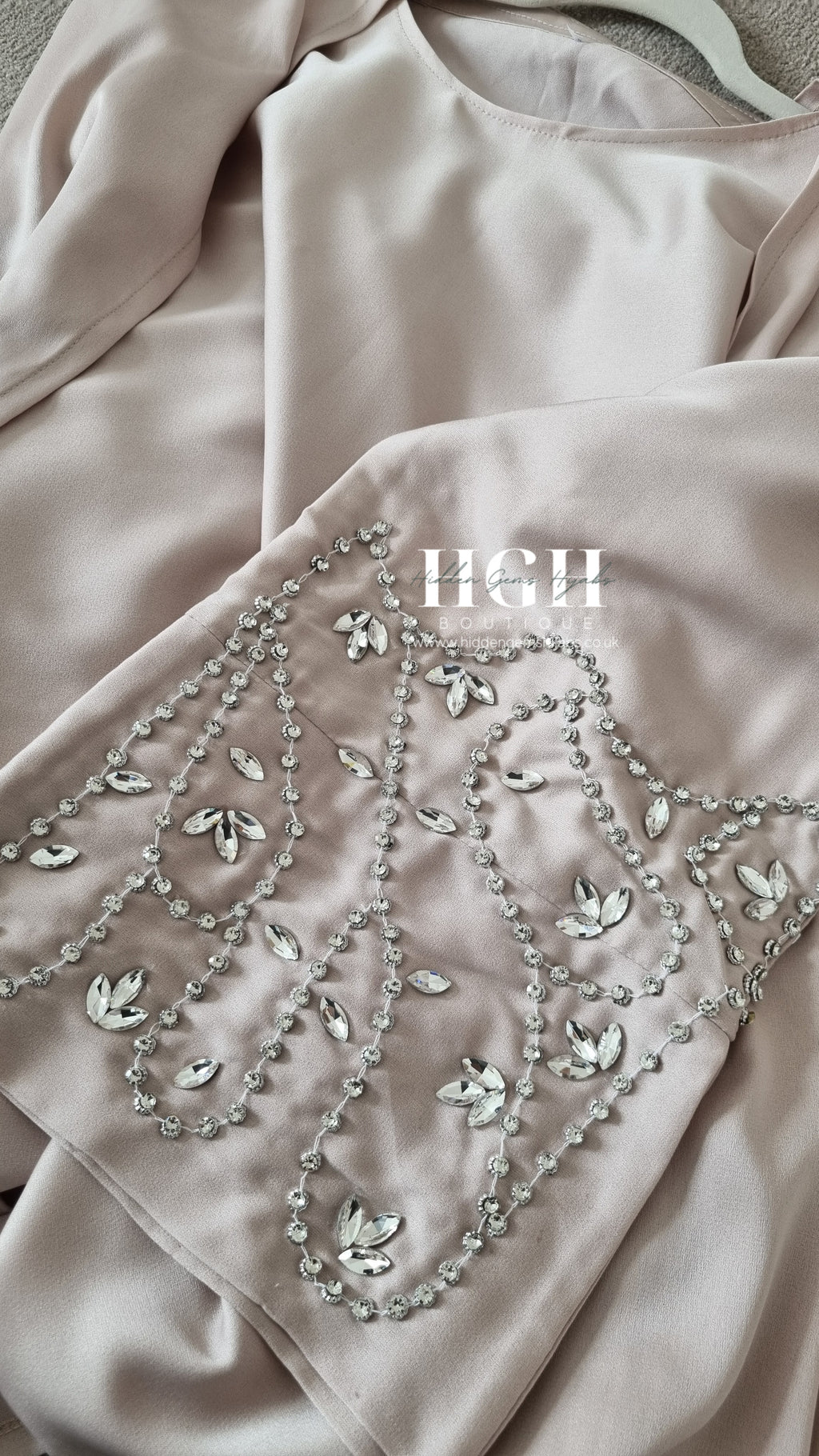 Blush Pink Embellished Abaya