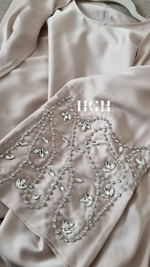 Blush Pink Embellished Abaya