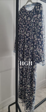 Aya Embellished Abaya | Sapphire