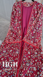 Aya Embellished Abaya | Ruby | Sale