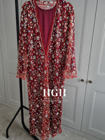 Aya Embellished Abaya | Ruby | Sale