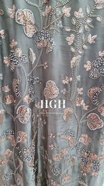 Organza Heavy Embellished Abaya | Sage