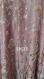 Organza Heavy Embellished Abaya | Mauve