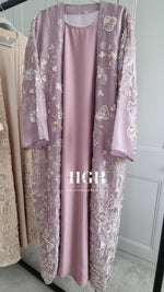 Organza Heavy Embellished Abaya | Mauve