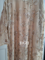 Organza Heavy Embellished Abaya | Butter Yellow