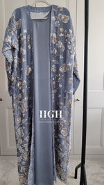 Organza Heavy Embellished Abaya | Grey