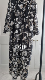 Organza Heavy Embellished Abaya | Noir