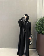 Sale | Black contrast beaded Abaya