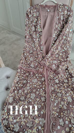 Aya Embellished Abaya | Warm Taupe