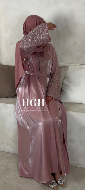 Sale Rose Lace Organza Abaya