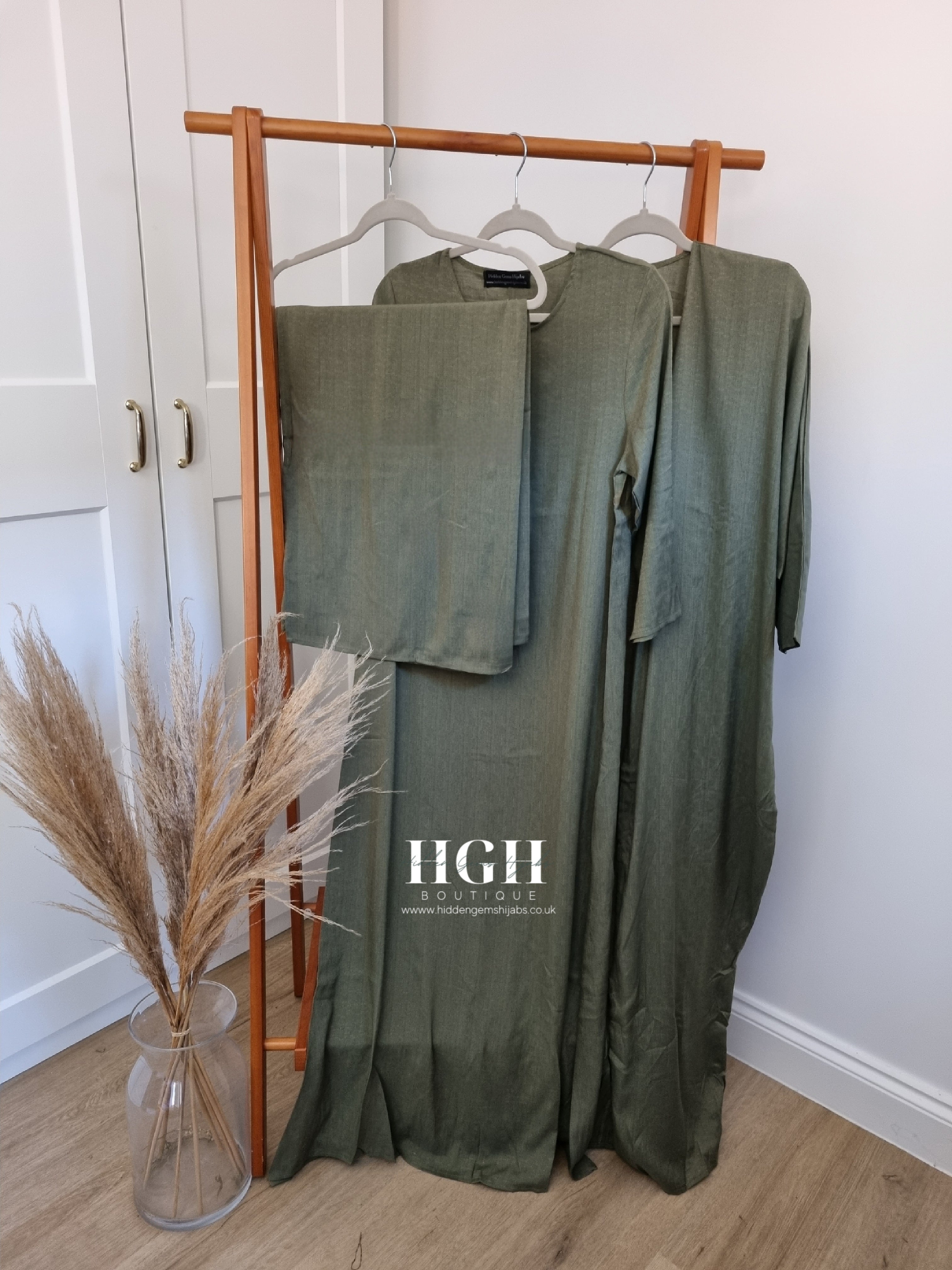 Sale 3 piece Linen Abaya set | 4 Colours