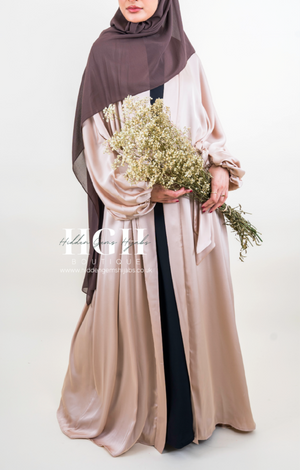 Sale Champagne Satin Open Abaya