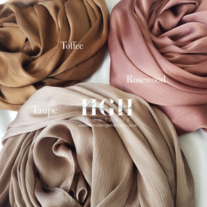 Satin Crinkle Hijab | Rosewood