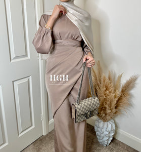 Satin wrap two piece dress | 6 Colours