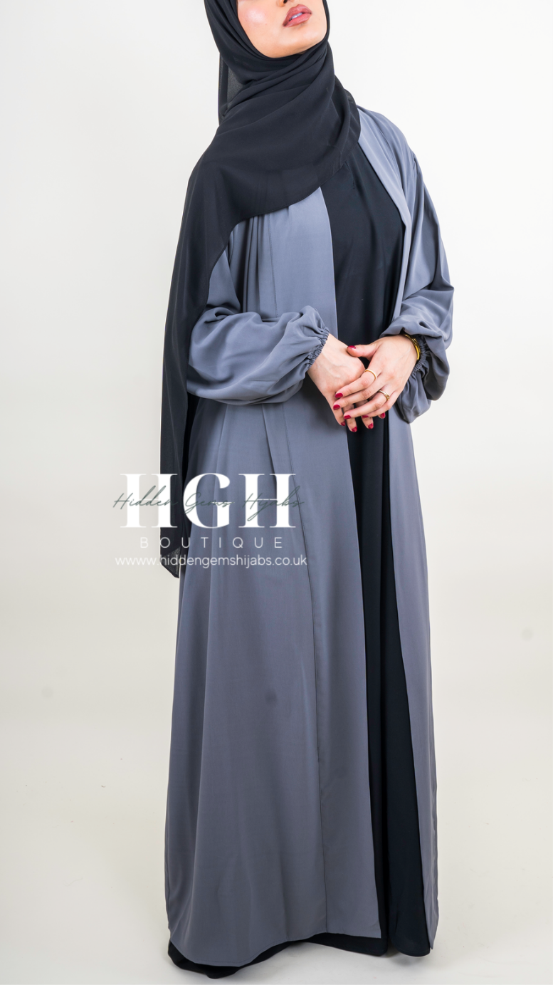 Habiba Open Abaya | Grey