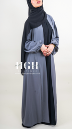 Sale | Habiba Open Abaya | Grey