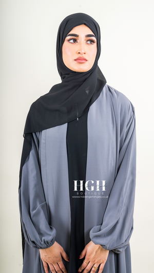 Sale | Habiba Open Abaya | Grey