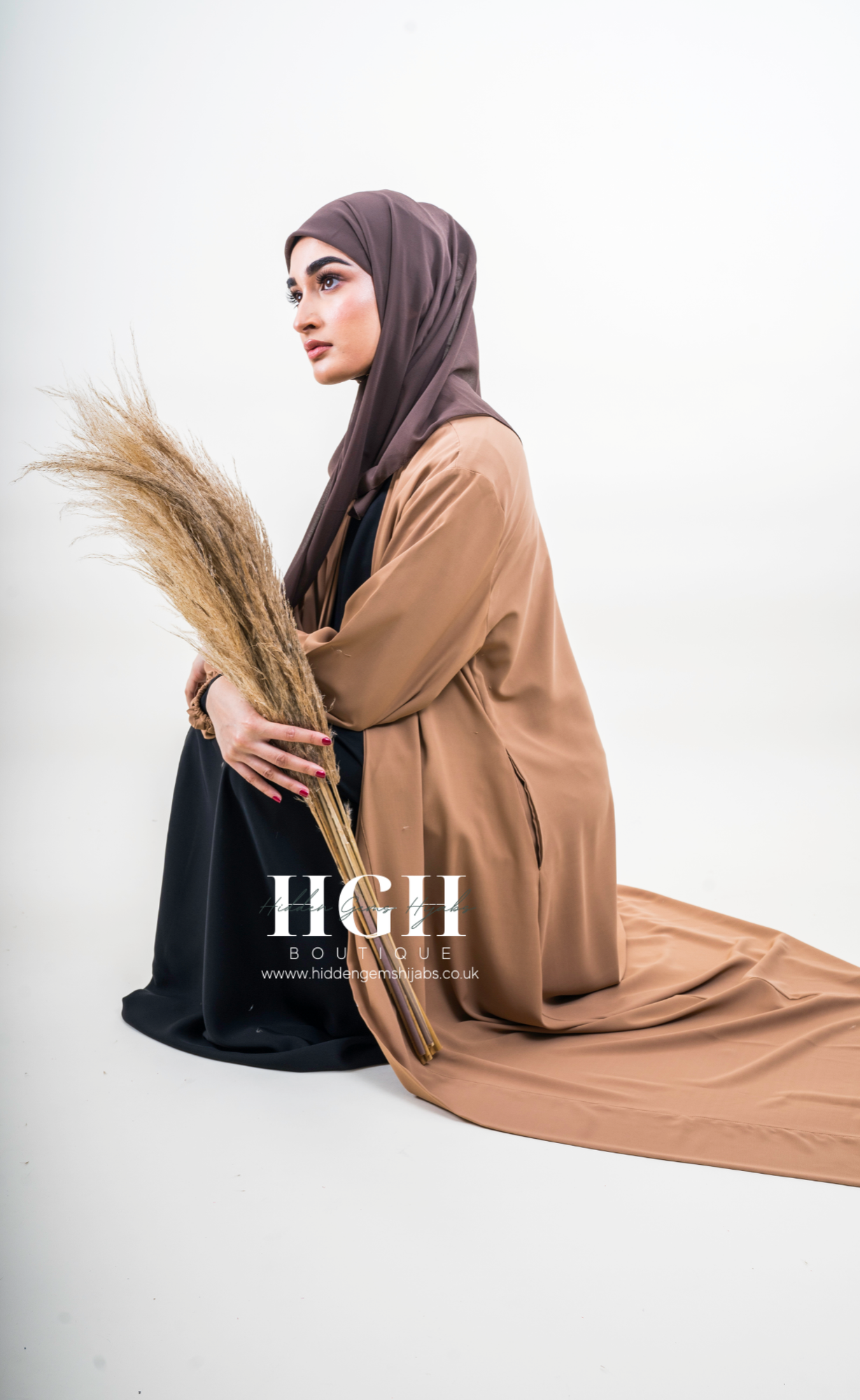 Sale | Habiba Open Abaya | Sand