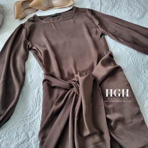 Satin wrap two piece dress | 6 Colours